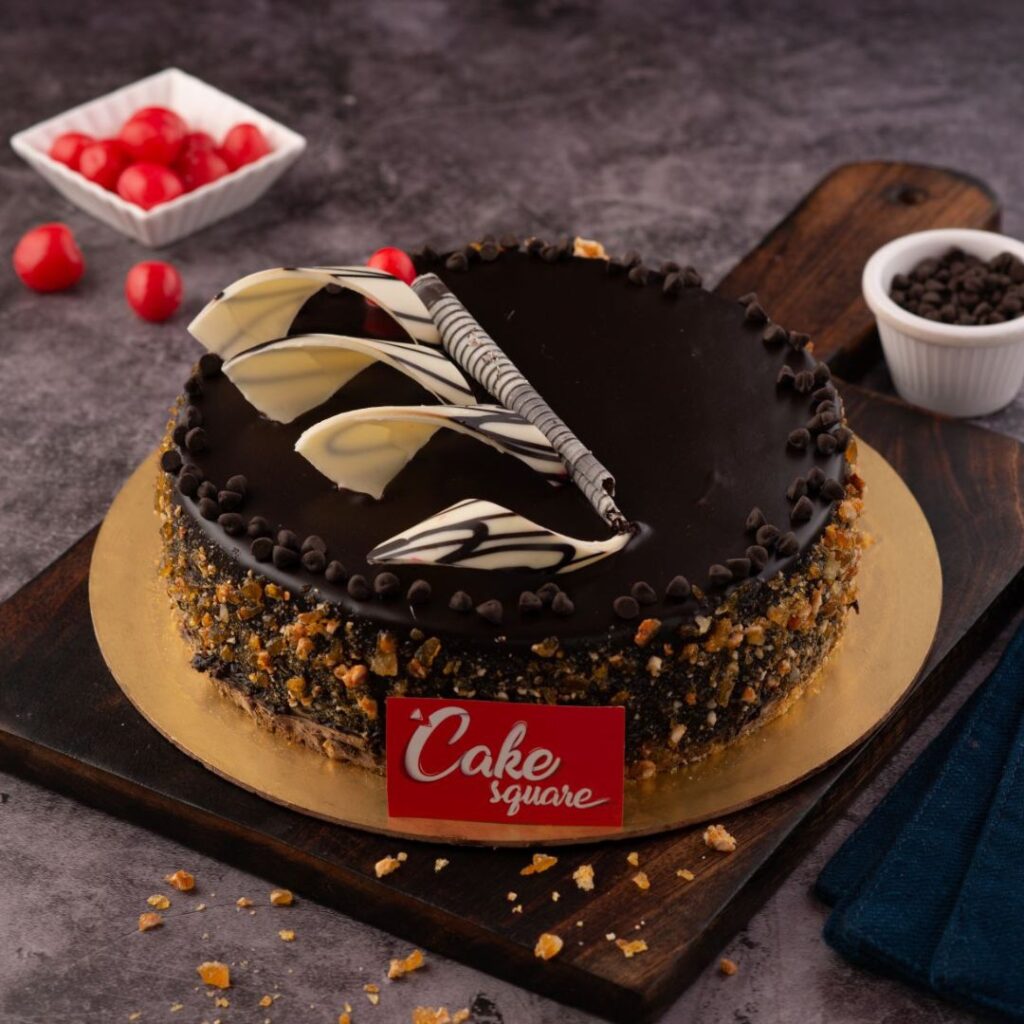 Kg Chocolate Almond Birthday Cake By Cake Square Order Online Now