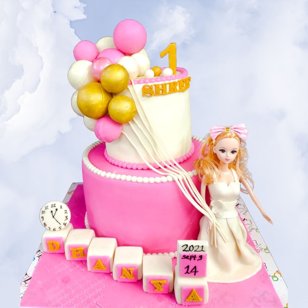 Adorable Barbie Birthday Cake 3 Kg. Stunning 3 Kg Barbie-themed birthday cake with pink frosting and doll centerpiece.