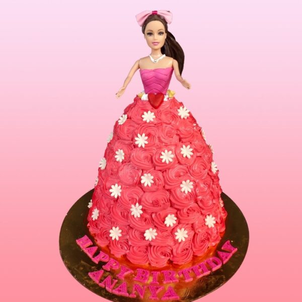 Amazing Barbie Birthday Cake 1 Kg. Elegant 1 Kg Barbie-inspired birthday cake with modern design and pastel colors.