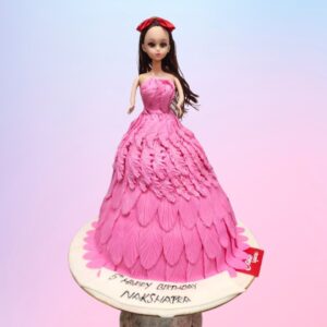 Amazing Barbie doll Birthday Cake 2 Kg, a beautiful and stylish cake for a special celebration.