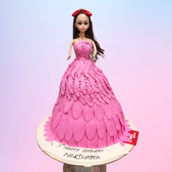 Amazing Barbie doll Birthday Cake 2 Kg, a beautiful and stylish cake for a special celebration.