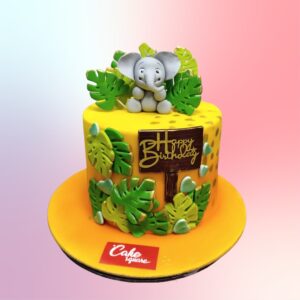 A Amazing Elephant Girls Birthday 1kg Cakes, featuring an adorable elephant design and pastel colors, perfect for celebrating a girl’s birthday with sweetness and charm.