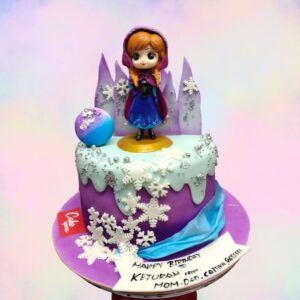 Amazing Elsa and Anna Girls Birthday Cake 1 Kg, a delightful cake featuring the Frozen sisters for a special celebration.