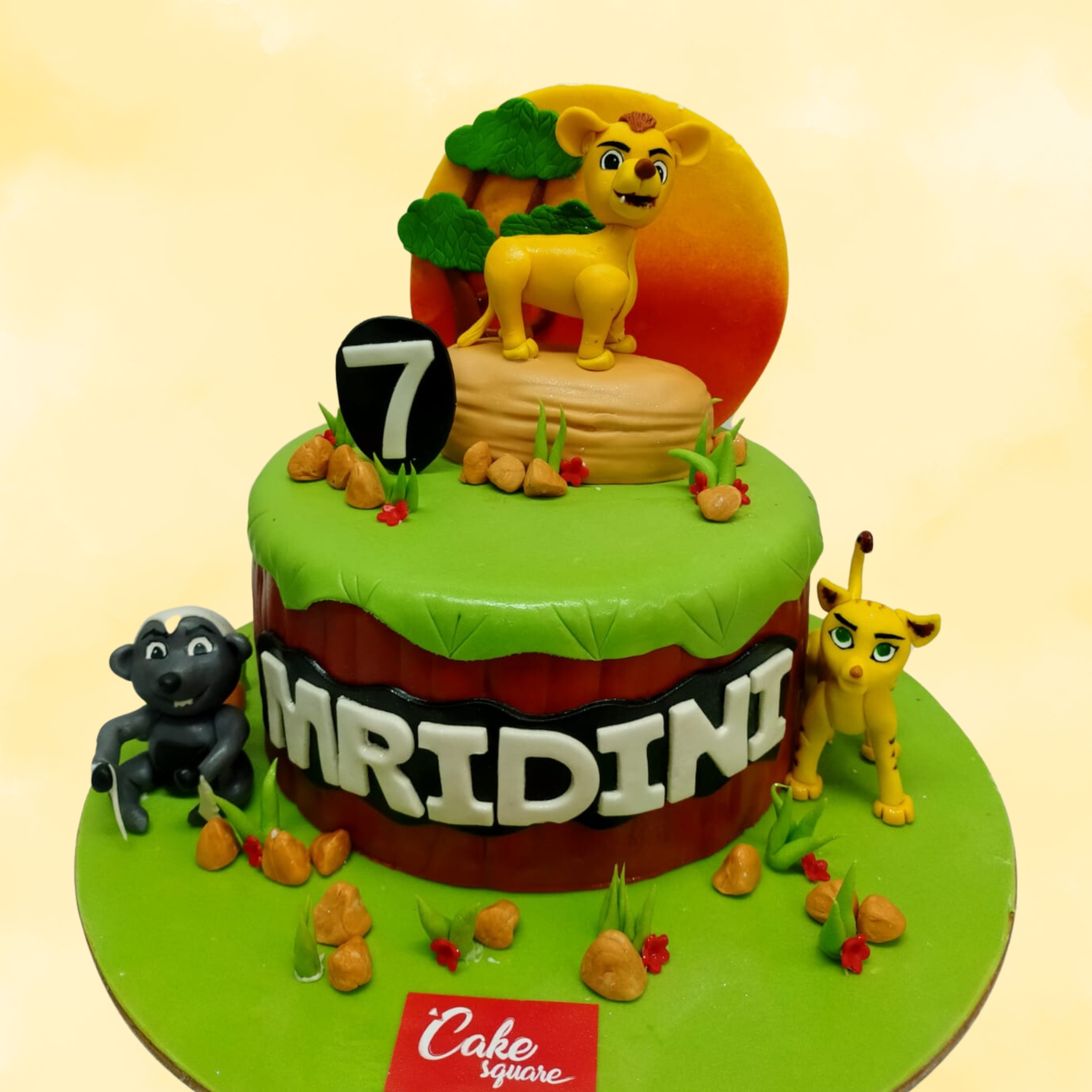 A Amazing Lion King 7th Birthday Cake, featuring a majestic Lion King design and vibrant colors, perfect for celebrating a child’s 7th birthday.