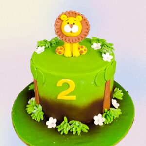 Amazing Lovely Lion Birthday Cake 1 Kg. Cheerful lion-face birthday cake for all ages