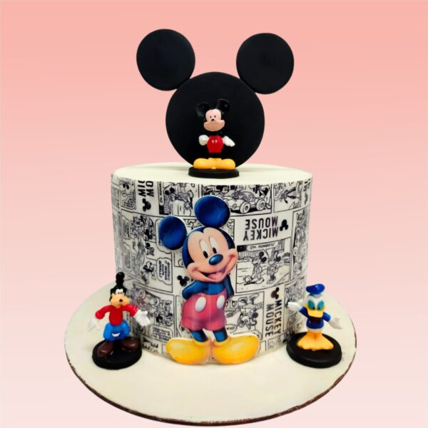 A Amazing Mickey Theme Kids Birthday Cake 2kg, Featuring cheerful Mickey Mouse designs and vibrant colors, perfect for a joyful and fun birthday celebration.