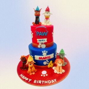 Spectacular Amazing PAW Patrol Dogs Birthday Cake 4 Kg featuring all the pup characters and Adventure Bay scenery