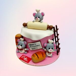 Charming Amazing Raving Ratatouille Birthday Cake 1 kg featuring Remy the rat and Parisian culinary elements