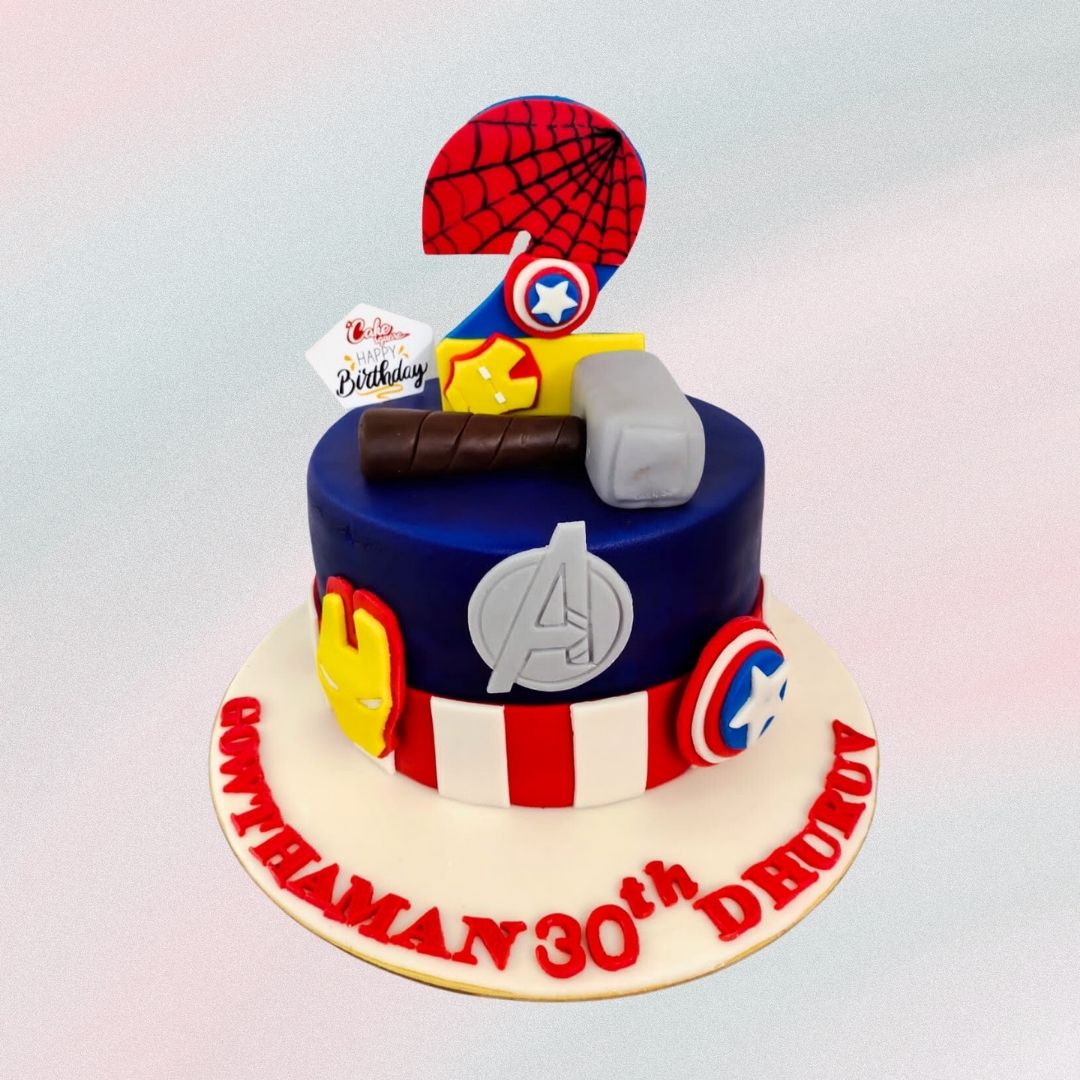 3 Tier Avengers Birthday Cake CB-276 – Cake Boutique