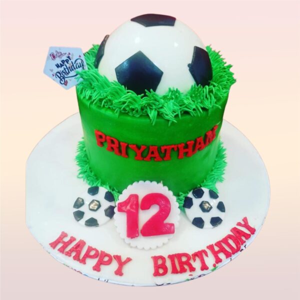 Awesome Football Birthday Cake 2 Kg - large oval-shaped cake designed like an American football