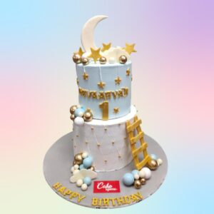 Awesome Turning One Little Boys Birthday 4 Kg - large number one shaped cake with boy-themed decorations and blue color scheme