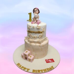 Simple and Best Girls First Birthday Cake 4 Kg, a sweet and elegant cake for a special day.