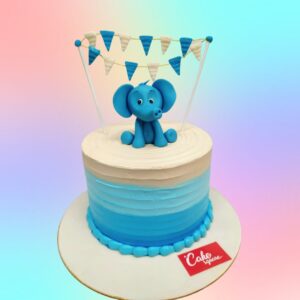 "Baby 6 Month Birthday Cake 1 Kg with cute baby-themed decorations, perfect for a sweet half-birthday celebration."