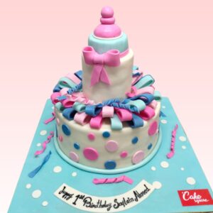 Baby Bottle First Birthday Cake 4 Kg, a cute and memorable cake for a special milestone.