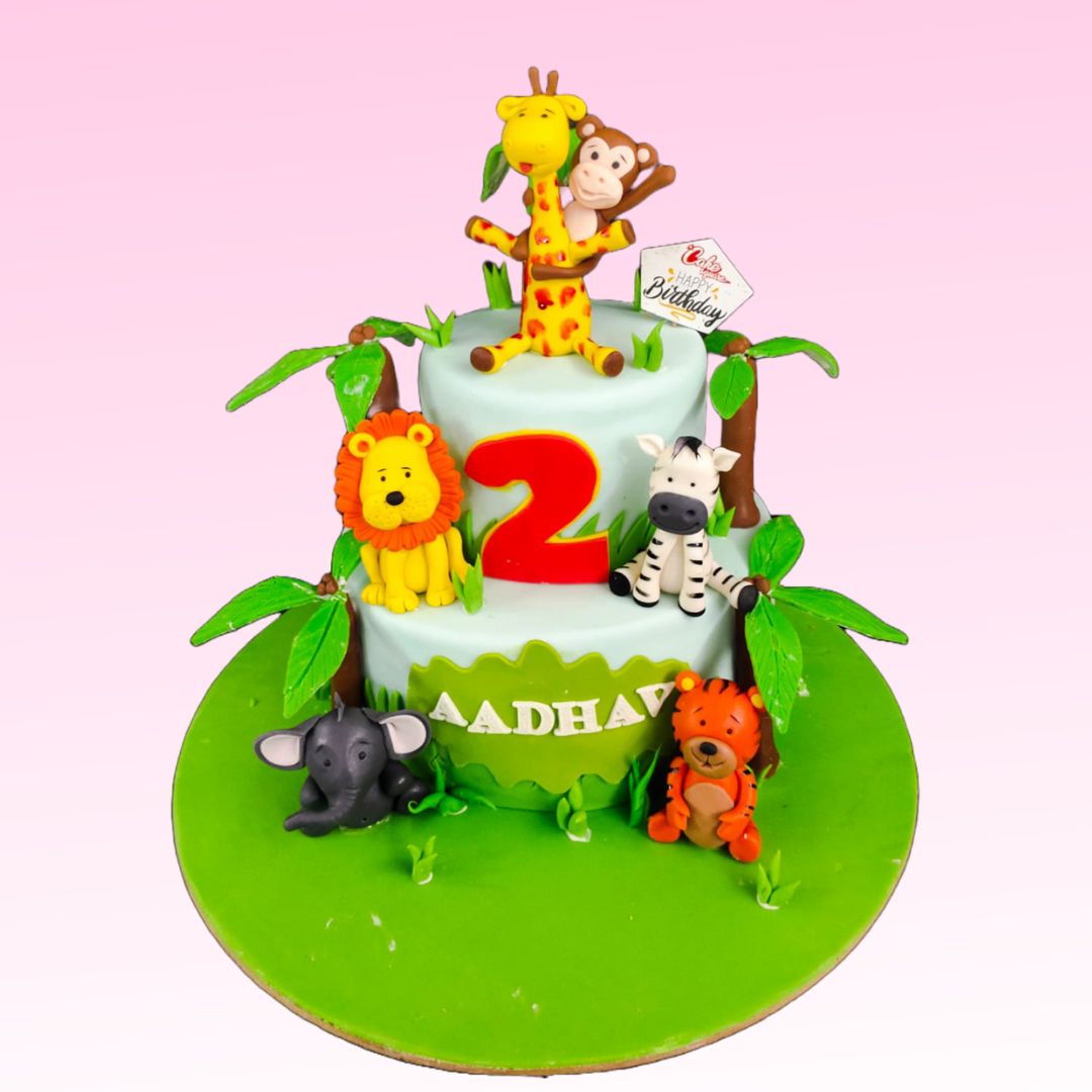 Best Brand New Animal Theme Birthday Cake 3 Kg. Fresh and modern 3 Kg animal-themed birthday cake with vibrant colors and playful designs.