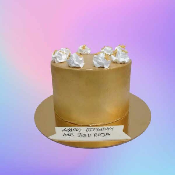 Elegant Best Fancy Gold Birthday Cake 1 Kg with luxurious golden decorations and shimmering details