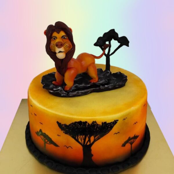 Best Jungle King Boys Birthday Cake 1 Kg. Jungle-themed birthday cake with crown for boys