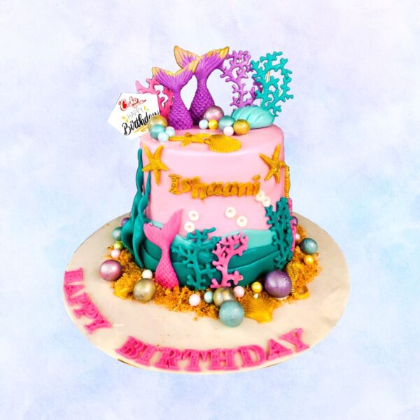 Best Mesmerising Mermaid Girls Birthday Cake 2 Kg. Enchanting 2 Kg mermaid-themed birthday cake with shimmering scales and ocean-inspired decorations.