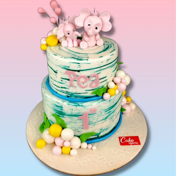 Best Pastel Color Baby Elephant Birthday Cake 5 Kg. Adorable pastel-colored elephant birthday cake