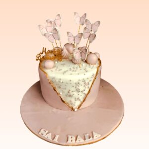 Best Pleasant Butterfly Birthday Cake 2 Kg.Serene 2 Kg birthday cake with elegant butterfly motifs and soft color palette.