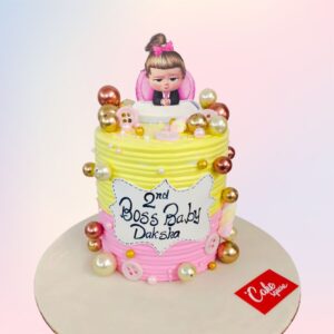 Best Pretty Bossy Girl Baby Birthday Cake 2 Kg, a fun and stylish cake for a special celebration.