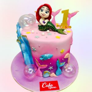 Best Selling Mermaid Birthday Cake 2 Kg with mermaid tail, seashells, and pearls