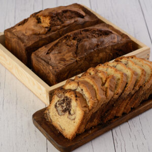 Chocolate Marble Cake Slice 80 Grams. Moist chocolate marble cake slice, swirled with vanilla, 80 grams.