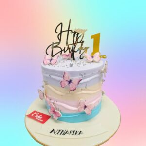 Creamy Butterfly Birthday Cake 2 Kg, a light and elegant cake adorned with delicate butterfly decorations.