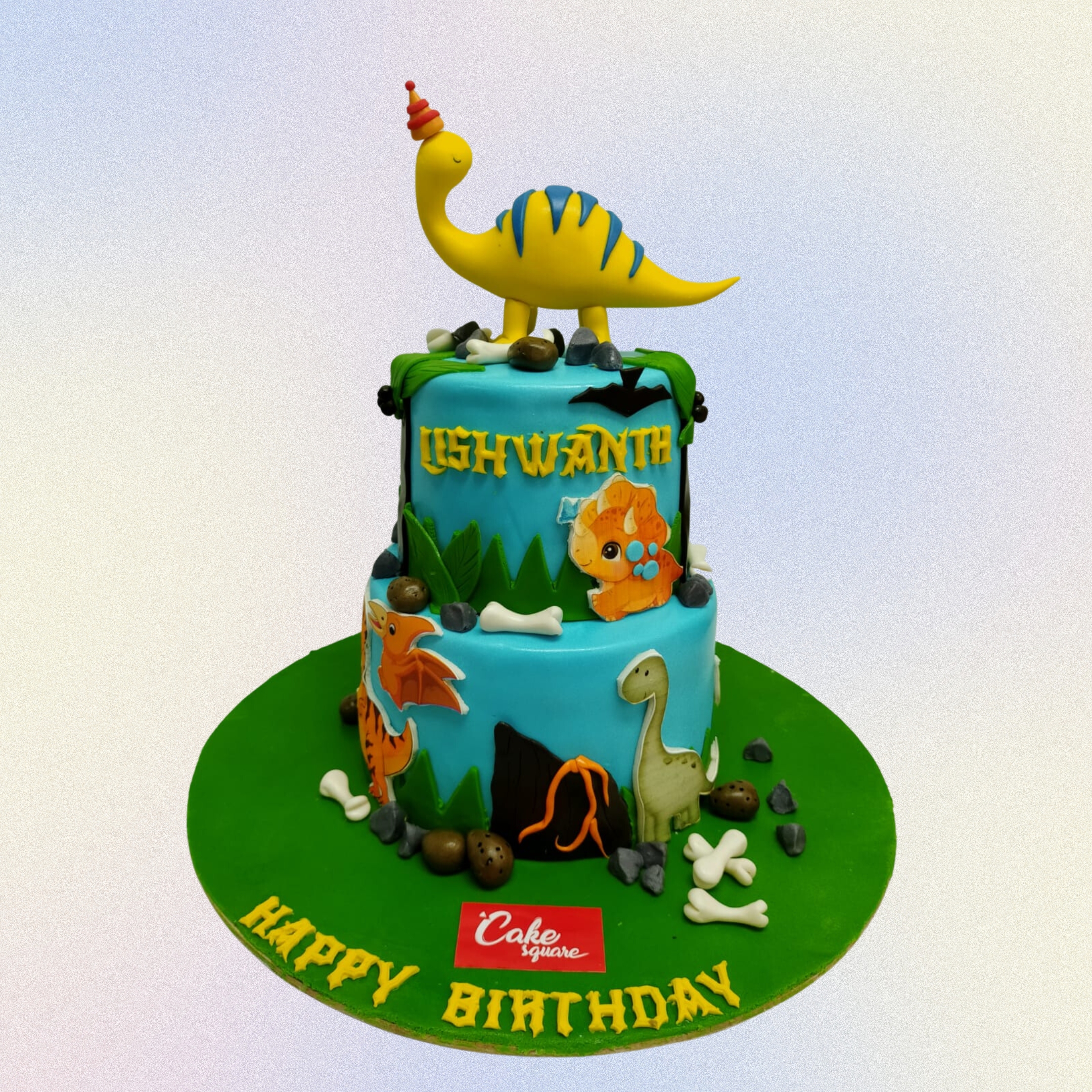 A Dinosaur Theme Boys First Birthday 4 kg, Featuring a majestic dinosaur design and vibrant colors, perfect for celebrating a baby boy’s first milestone.