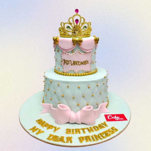 Excellent Crown Princess Girls Birthday Cake 4 Kg for girls with tiara design and pastel decorations.