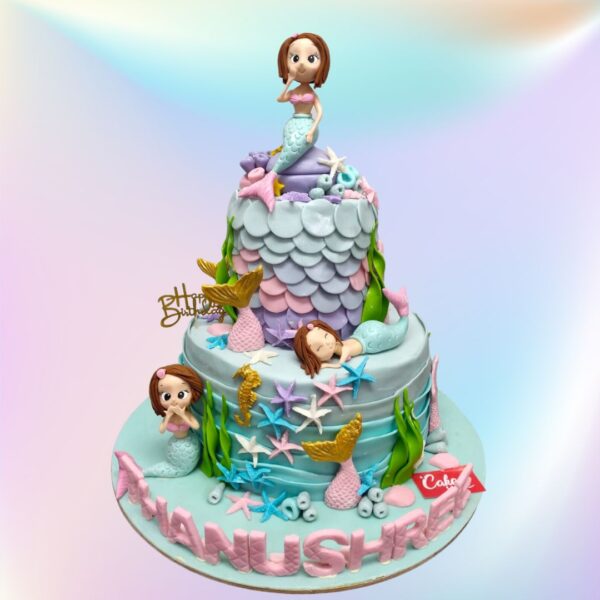 Famous Mermaid Girls Birthday Cake 3 Kg, a stunning cake for a special underwater celebration.