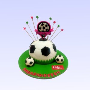 Fantastic Foot ball Theme Birthday Cake 1 Kg soccer field design cake with miniature goals and players