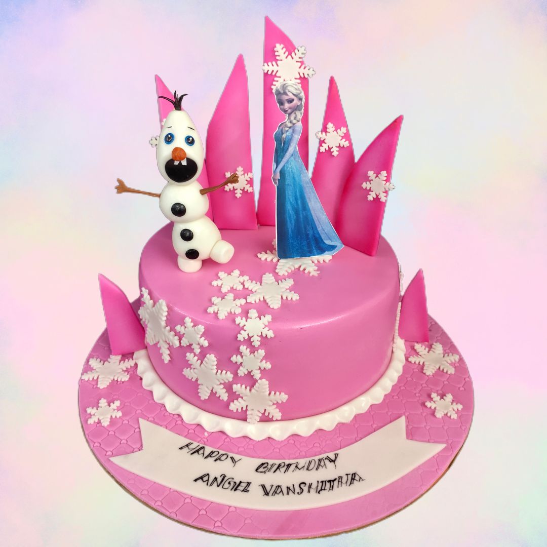 Frozen Theme Cakes 28/ Pink Birthday Cakes For Girls/ Cakes For Girls Under  10cake (13) - Cake Square Chennai | Cake Shop in Chennai