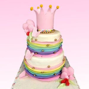 Gorgeous Pink Girls First Birthday Cake 5 Kg for girls with delicate decorations, perfect for a special celebration.