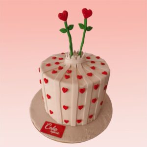 The best cake that is beautifully decorated with hearts and love by Cake Square Team