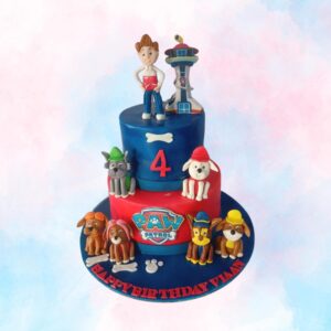 Legendary PAW Patrol Birthday Cake 5 Kg - large multi-tiered cake featuring all main PAW Patrol characters and Adventure Bay scenery