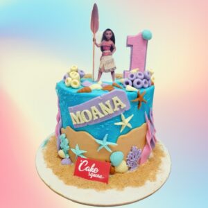 Lovable Moana Teenage Girls Birthday Cake 2 Kg. Elegant Moana-inspired birthday cake with tropical flowers and ocean details for teenage girls.