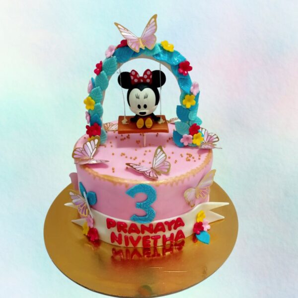 Magnificent Minnie Girls Birthday Cake 2 Kg, a delightful cake for a special celebration.