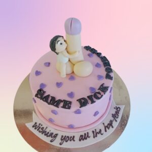 A creatively designed Naughty Girl Bachelorette Party Cake featuring suggestive motifs, suitable for adult celebrations and private events.