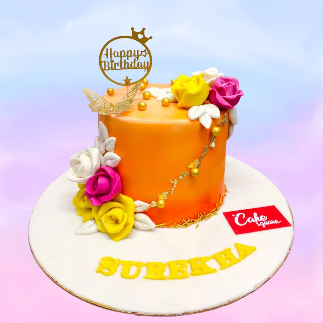 "Phenomenal Best Girls Birthday Cake 1 Kg. Vibrant 1kg girls birthday cake with colorful butterfly decorations"