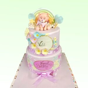 Pleasing Rainbow Teddy Bear First Birthday Cake 5 Kg, a colorful and joyful treat.