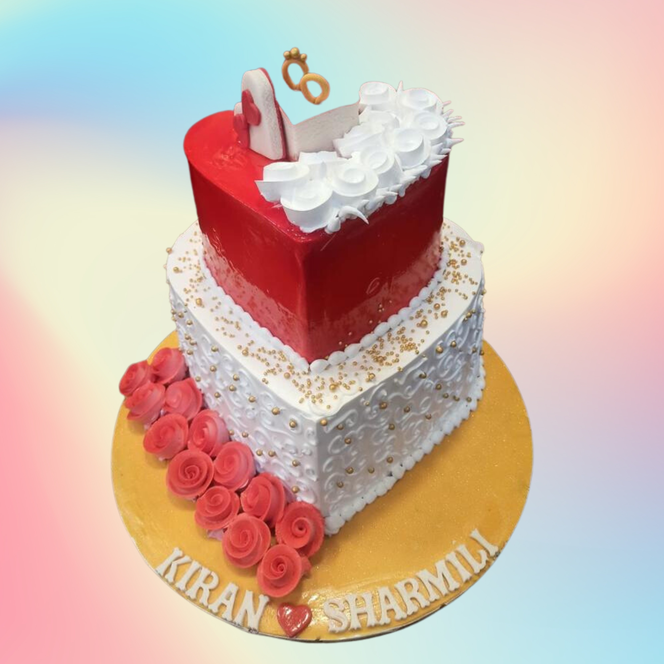 Beautiful Green Theme Engagement Cake - Cake O Clock - Best Customize  Designer Cakes Lahore