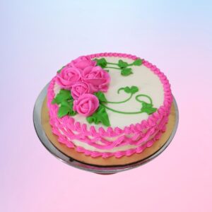 Butterscotch Birthday cake with Rose 1 Kg anniversary Cake on top for your special day by Cake Square Chennai.