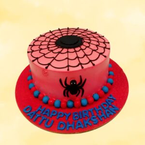 Strawberry Chocolate 1 Kg Birthday cake designed like a spiderman cake for your kids by Cake Square.