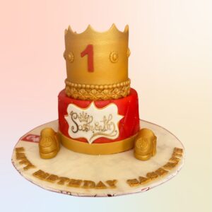 A Super Crown Kids Birthday Cake 1 kg, Featuring a regal crown design and vibrant colors, perfect for celebrating a little one’s special day.