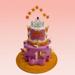 Super Star Crown Purple Girls Birthday Cake 4 Kg for girls with star accents and glittery details.