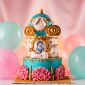 Enchanting Sweet Cinderella Girls First Birthday Cake 6 kg for girls with delicate princess decorations.