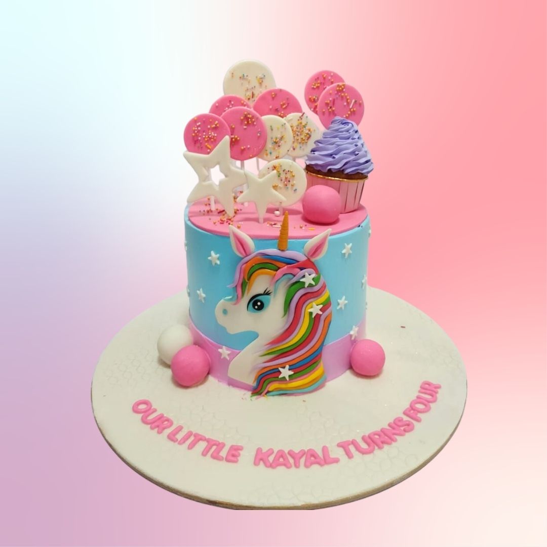 Unicorn Cream Cake | Order Customized Birthday Cakes Online – Kukkr