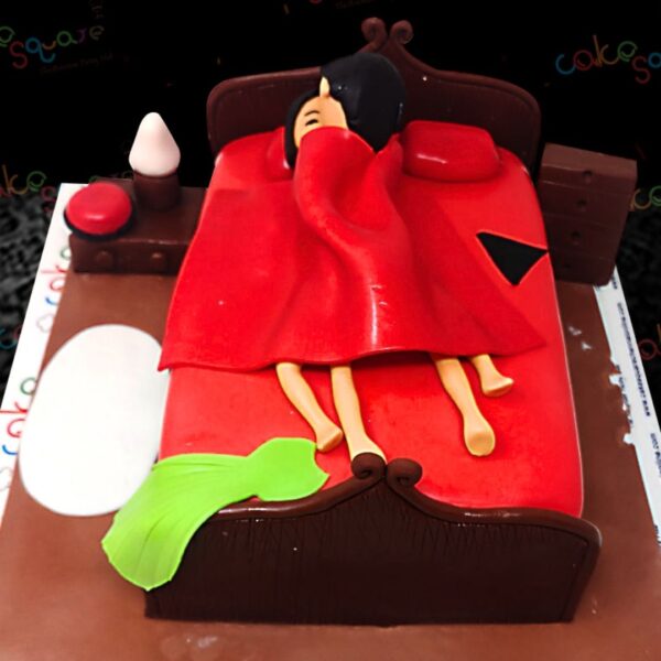 An Under The Sheet Adult Cake, showcasing a playful and cheeky design, elegantly displayed on a festive table, ready to enhance the celebration with fun and excitement.