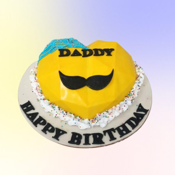 500 gms Dad's Pinata Birthday Cake. Colorful 500g piñata-style birthday cake for dad with candy spill design